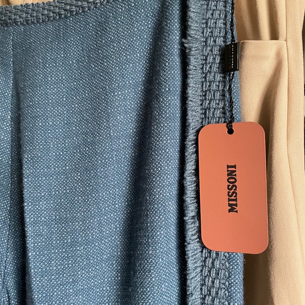 Missoni Pants Loose Fit teal Versatile Sz 40 NWT Orange Label
